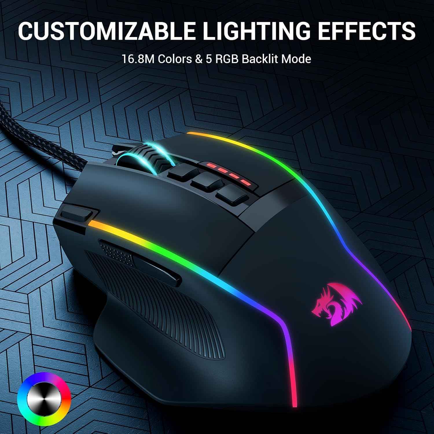 Redragon M915 Gaming Mouse, Wired Gaming Mouse 26,000 Dpi Opitacl Sensor,