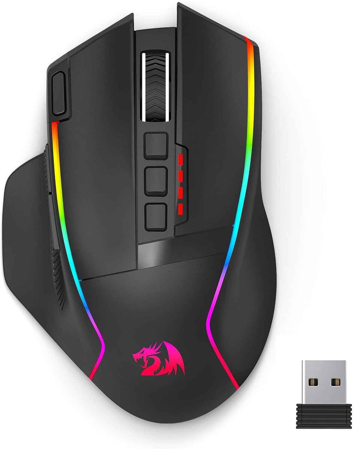 Redragon m915wl gaming mouse - wireless ergonomic 16000 dpi with rapid response - mouse