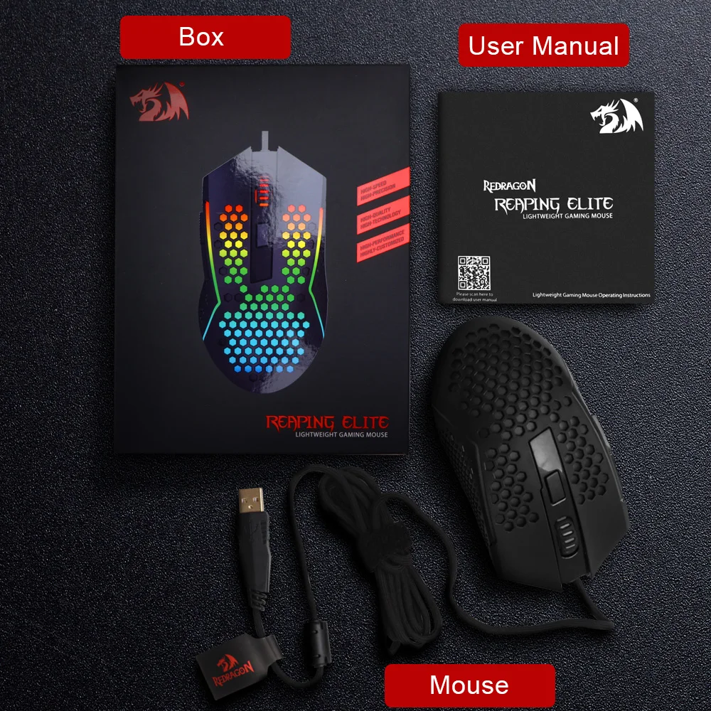 Redragon M987p-k Reaping Elite Lightweight Rgb Gaming Mouse - Gameonjo