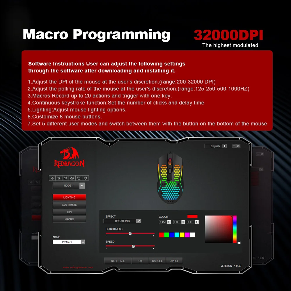 Redragon M987p-k Reaping Elite Lightweight Rgb Gaming Mouse - Gameonjo