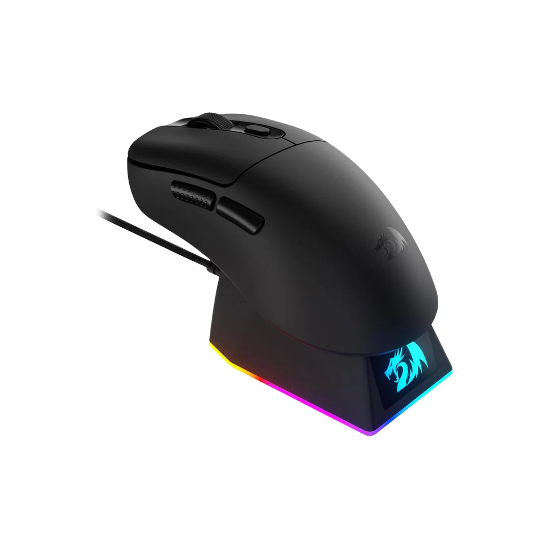 Redragon m998 lightweight wireless gaming mouse with rgb magnetic charging dock bt/2.4g wireless/wired optical mice