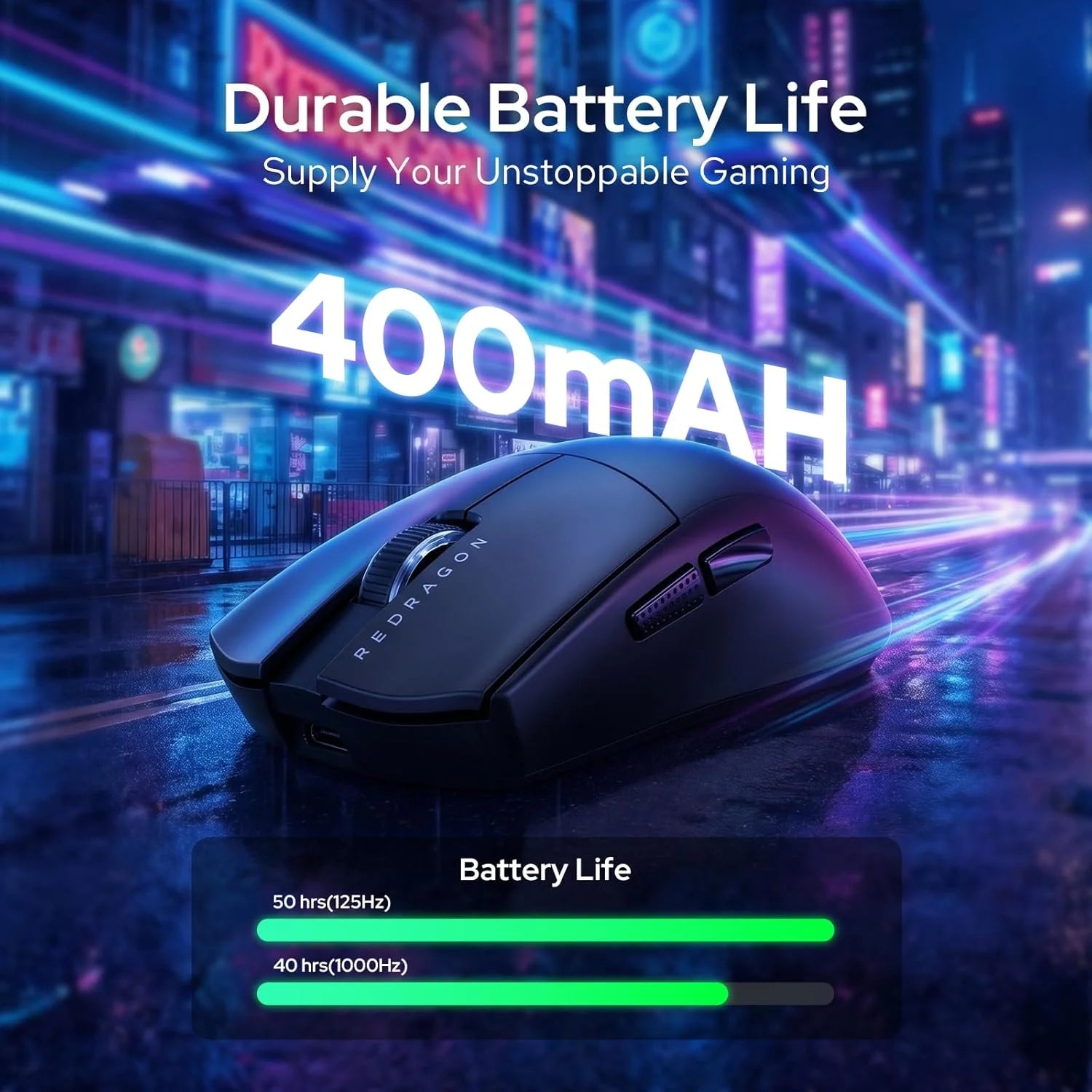 Redragon m999 wireless gaming mouse with stand 45000 dpi