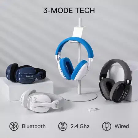 Redragon skuld pro h878 3-mode wireless white led gaming headset - headsets