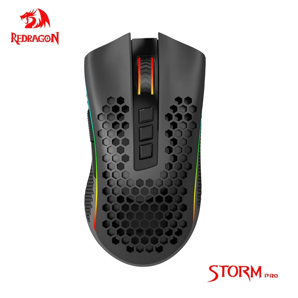 Redragon storm pro m808 gaming mouse - rgb usb 2.4g wireless gaming mouse - mouse