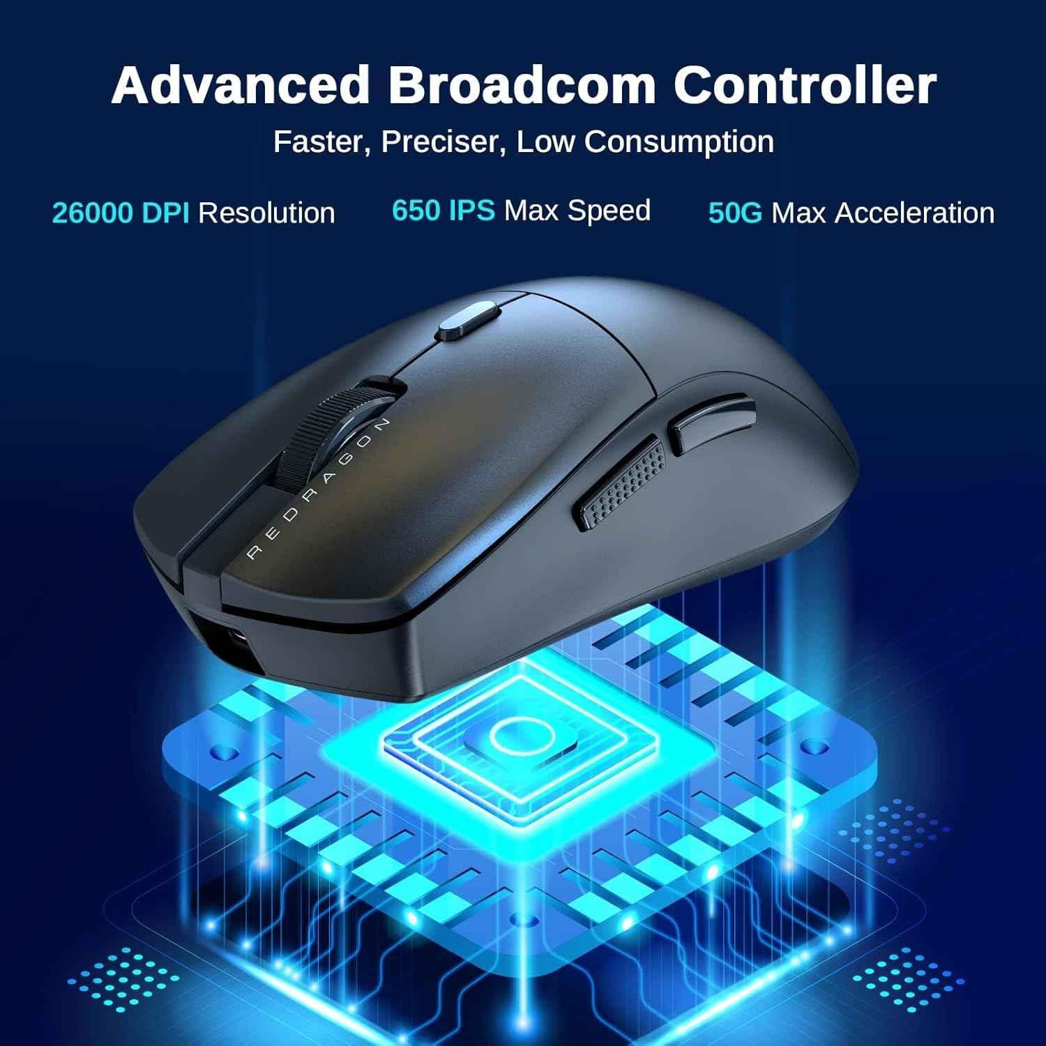 Redragon ultra-light gaming mouse - 44g 8k polling rate 26000 dpi for ultimate gaming performance - mouse