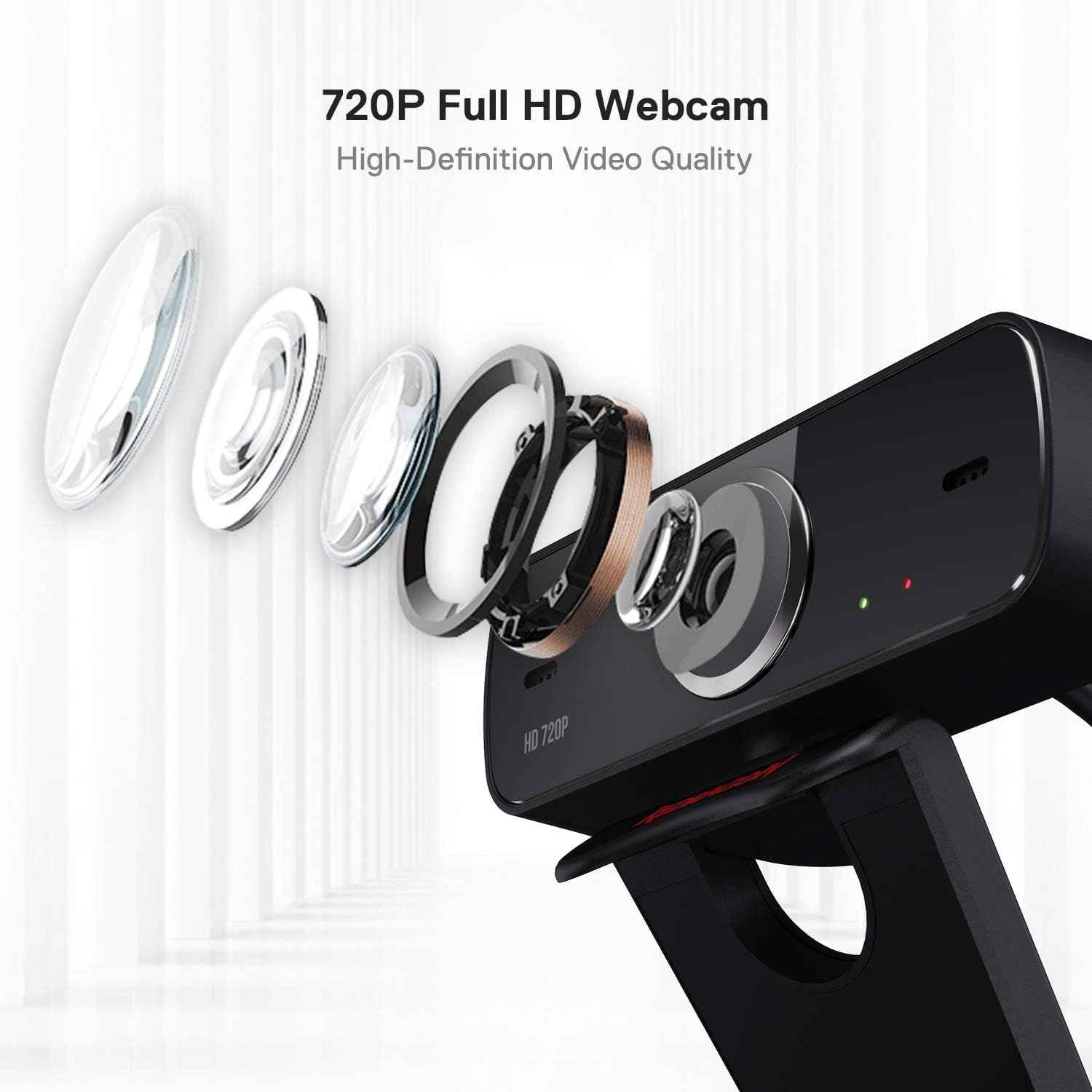 Redragon Webcam Gamer and Streamer Fobos 2 720p Gw600-1, Black