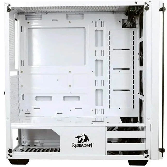 REDRAGON WHEEL JACK GC 606 WHITE GAME CASE WITH 3 RGB FAN Tower Case & Monitor