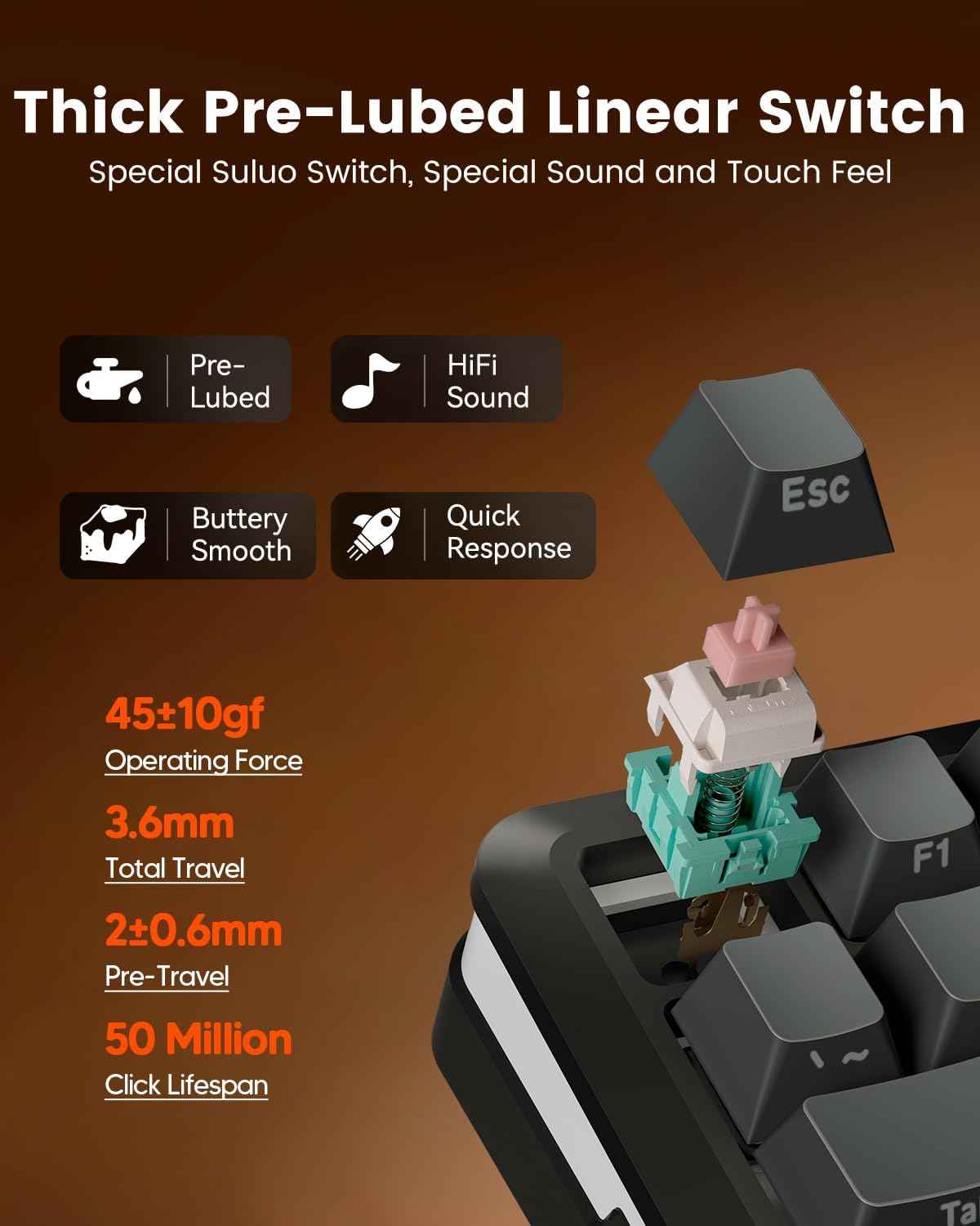 Redragon Wireless Mechanical Keyboard, Gasket Rgb Gaming Keyboard with Screen &