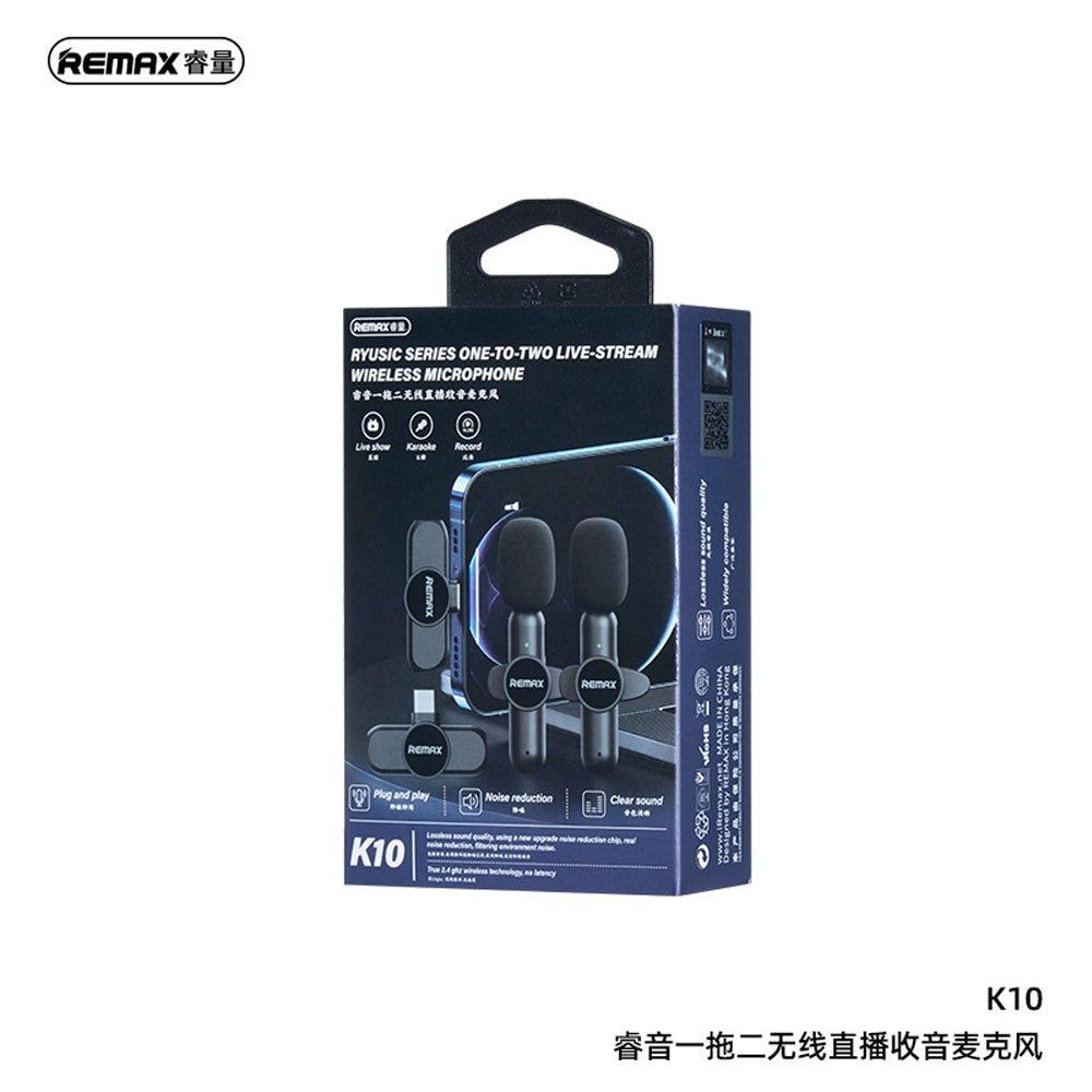 Remax One-to-two Live-stream Wireless Microphone K10 - Gameonjo