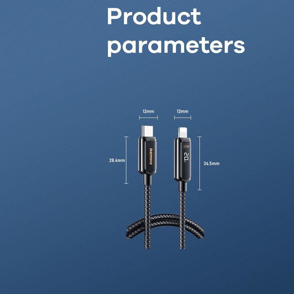 Remax Rc-128i Remine Series 20w Iphone Cable with Digital Display - Gameonjo