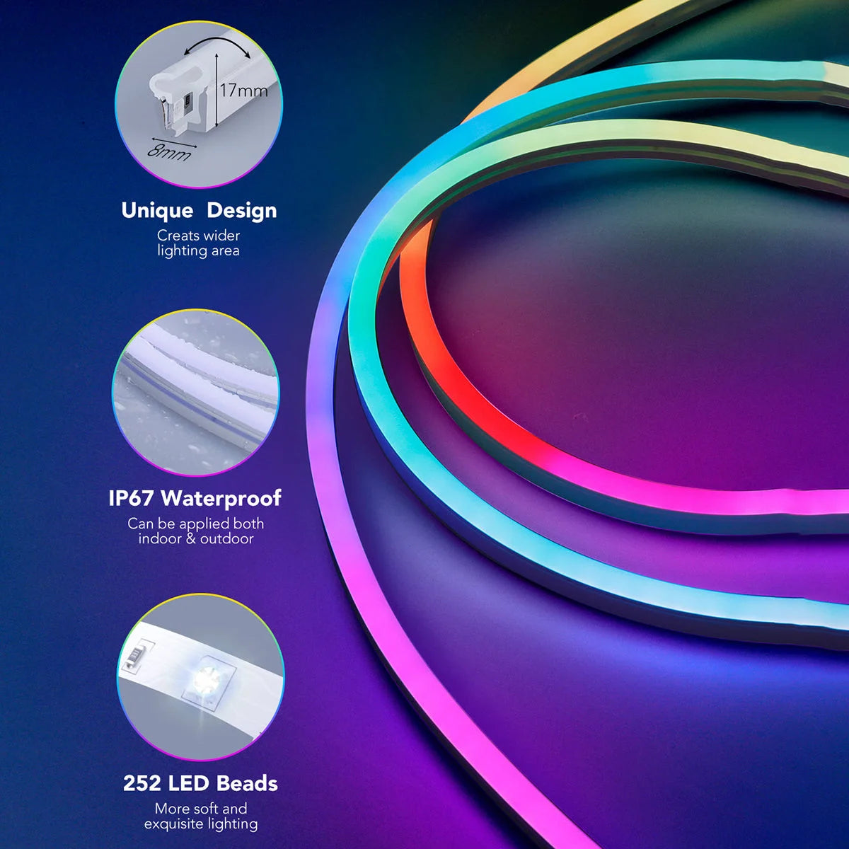 Rgb smart ic 5v usb neon led strip lights