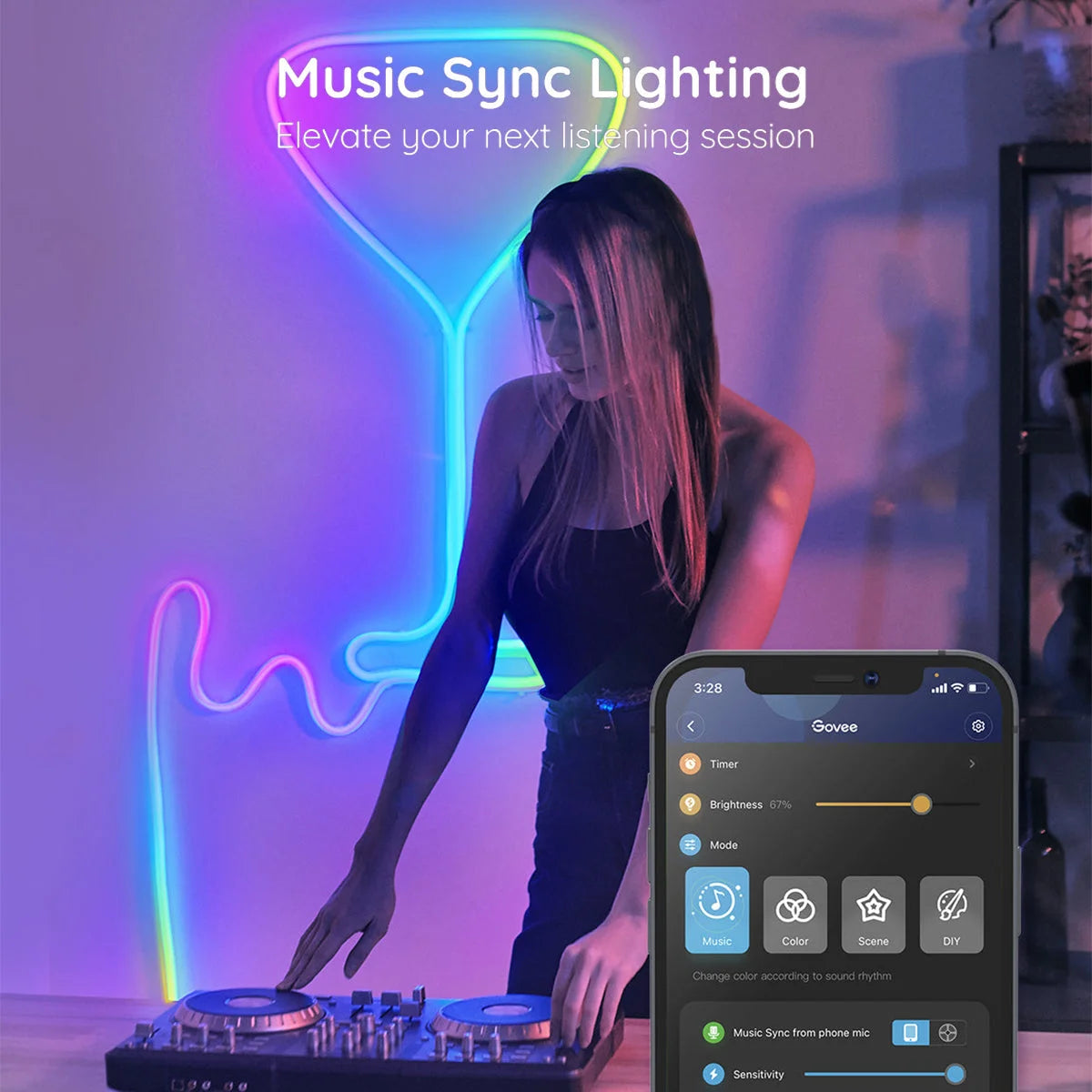 Rgb smart ic 5v usb neon led strip lights