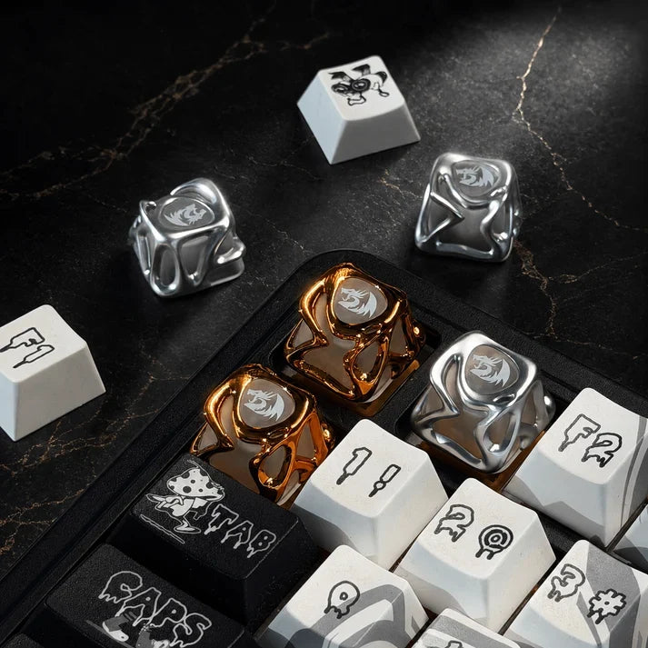 Redragon crystalflow™ liquid metal rgb artisan mechanical keyboard keycap – premium custom esc key (1 pcs)