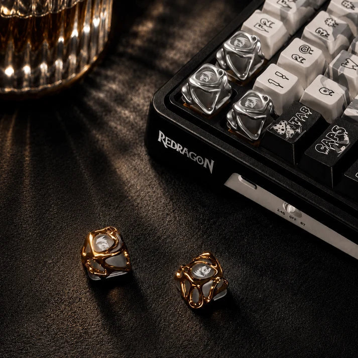 Redragon crystalflow™ liquid metal rgb artisan mechanical keyboard keycap – premium custom esc key (1 pcs)