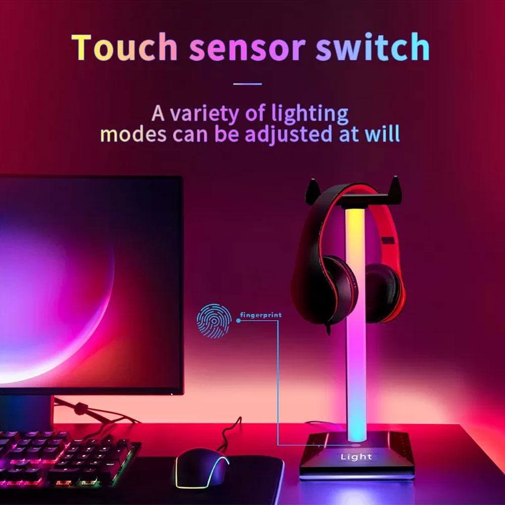 Rgbic Headphone Stand Light Display Stand Detachable Ambient Light - Gameonjo