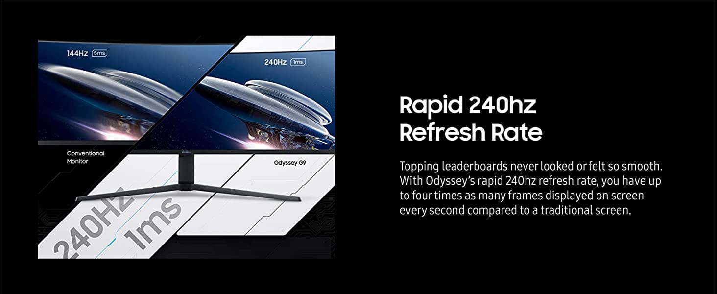 Samsung 49” Odyssey G9 Gaming Monitor 1000r Curved Qled Dual Qhd 240hz - Gameonjo