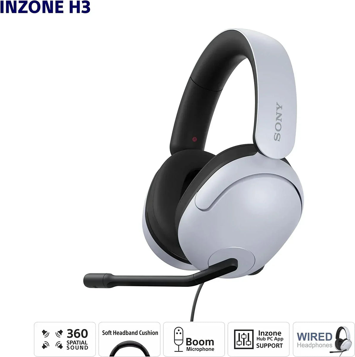 Sony inzone h3 wired gaming headset - playstation headsets & accessories