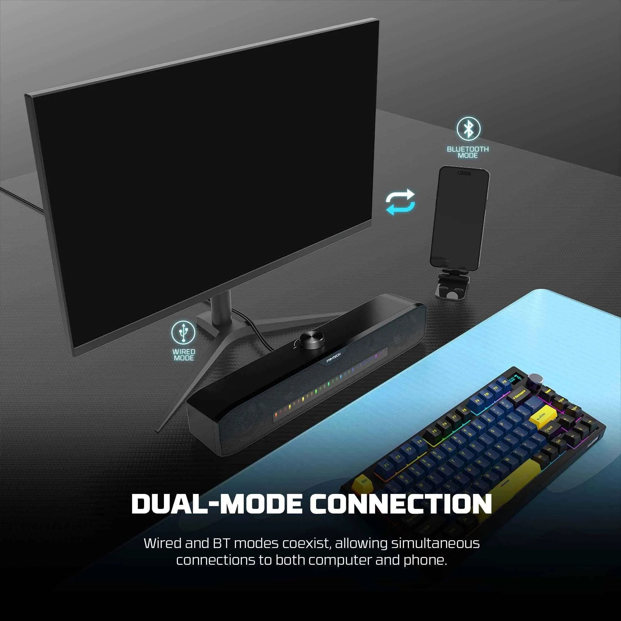 Fantech gs303 gaming speaker with dual mode rgb lighting - audio | speakers