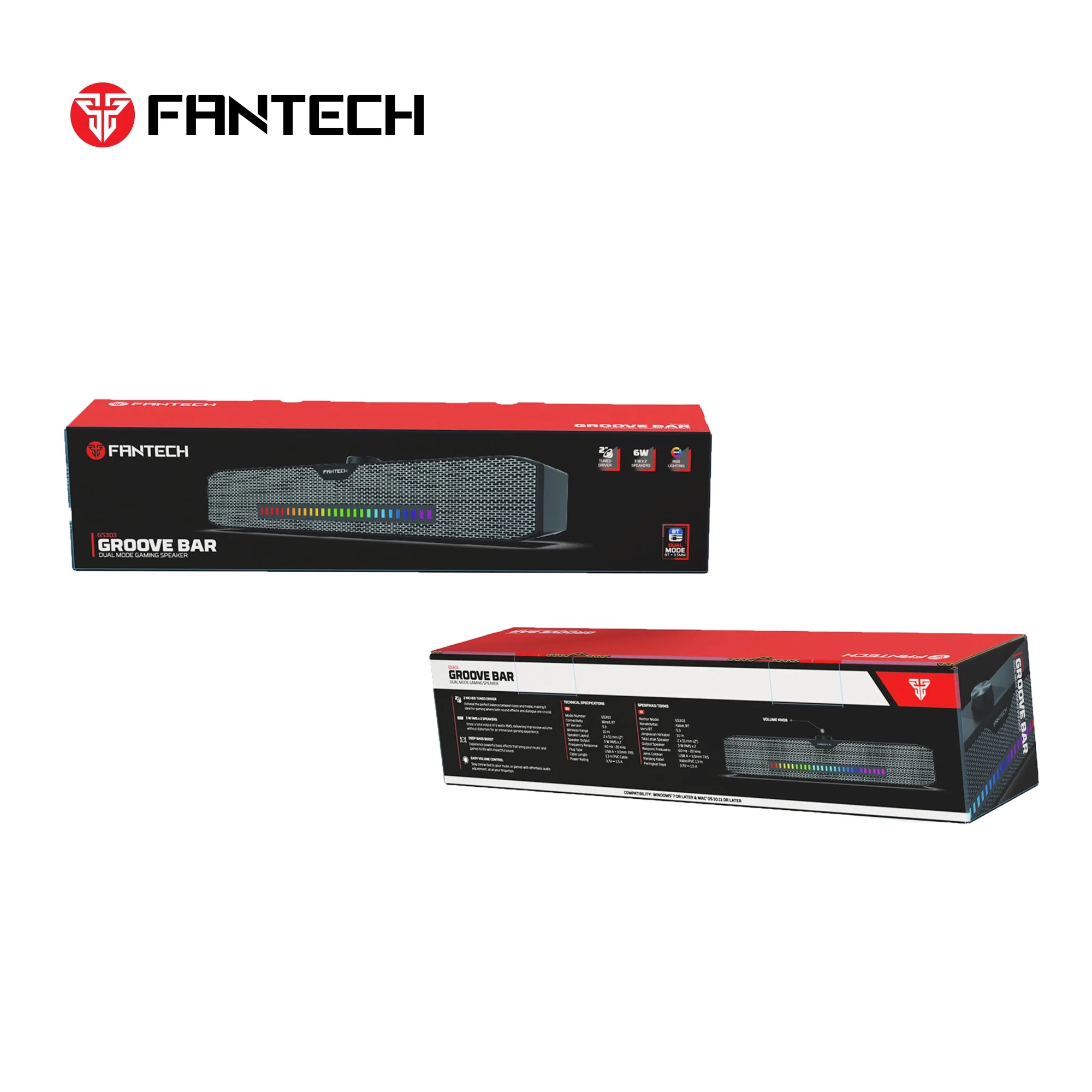 Fantech gs303 gaming speaker with dual mode rgb lighting - audio | speakers