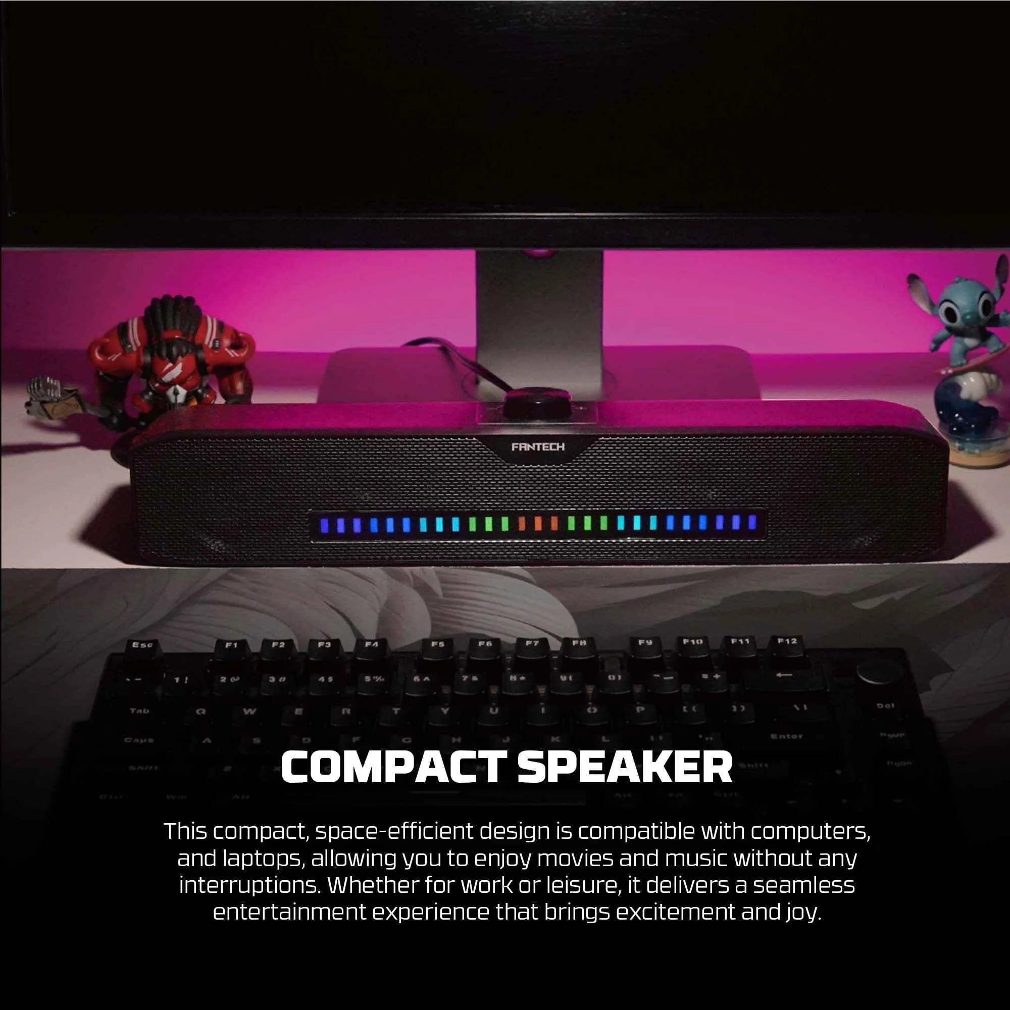Fantech gs303 gaming speaker with dual mode rgb lighting - audio | speakers