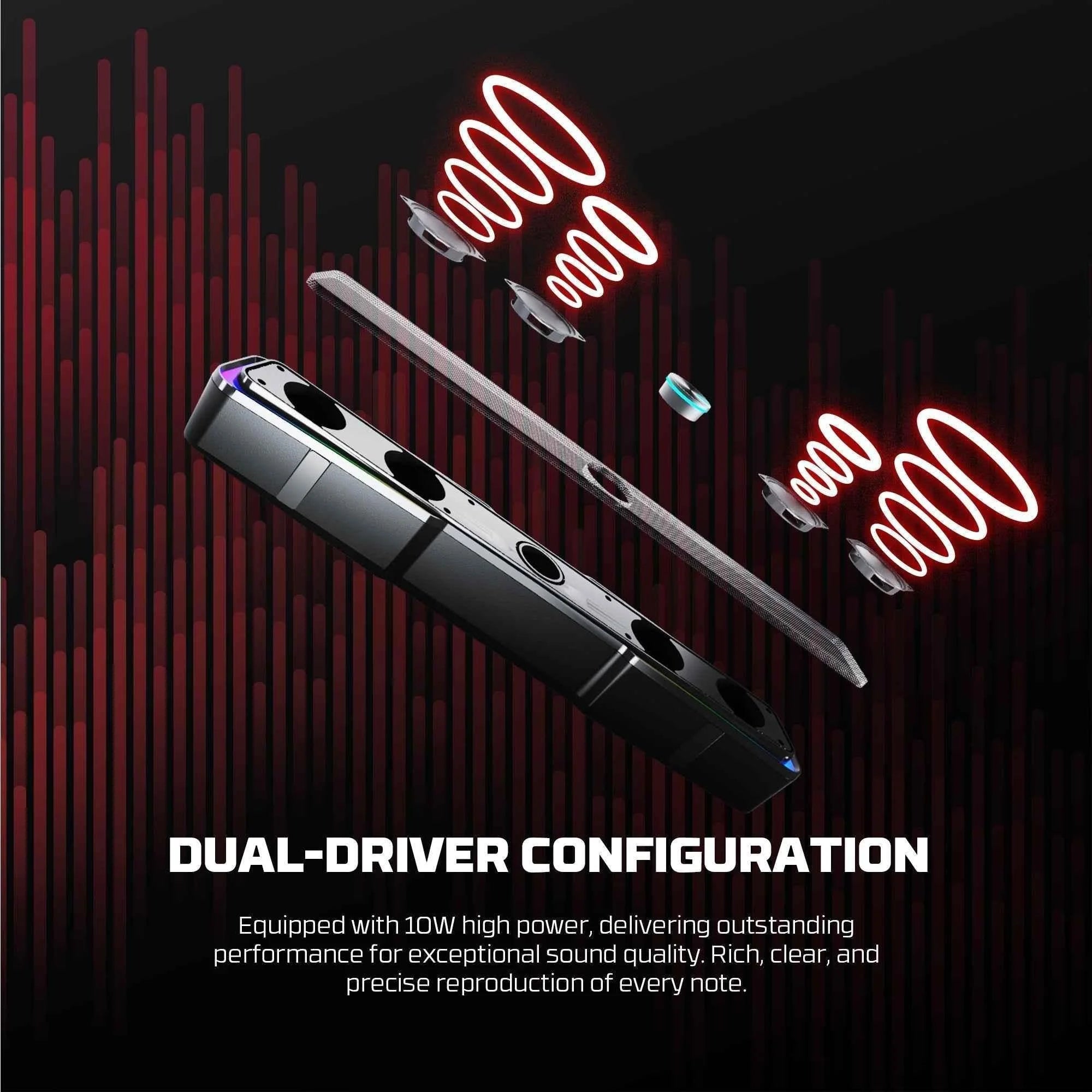 Fantech gs305 bluetooth gaming speaker with dual mode rgb lighting soundbar - audio | speakersf