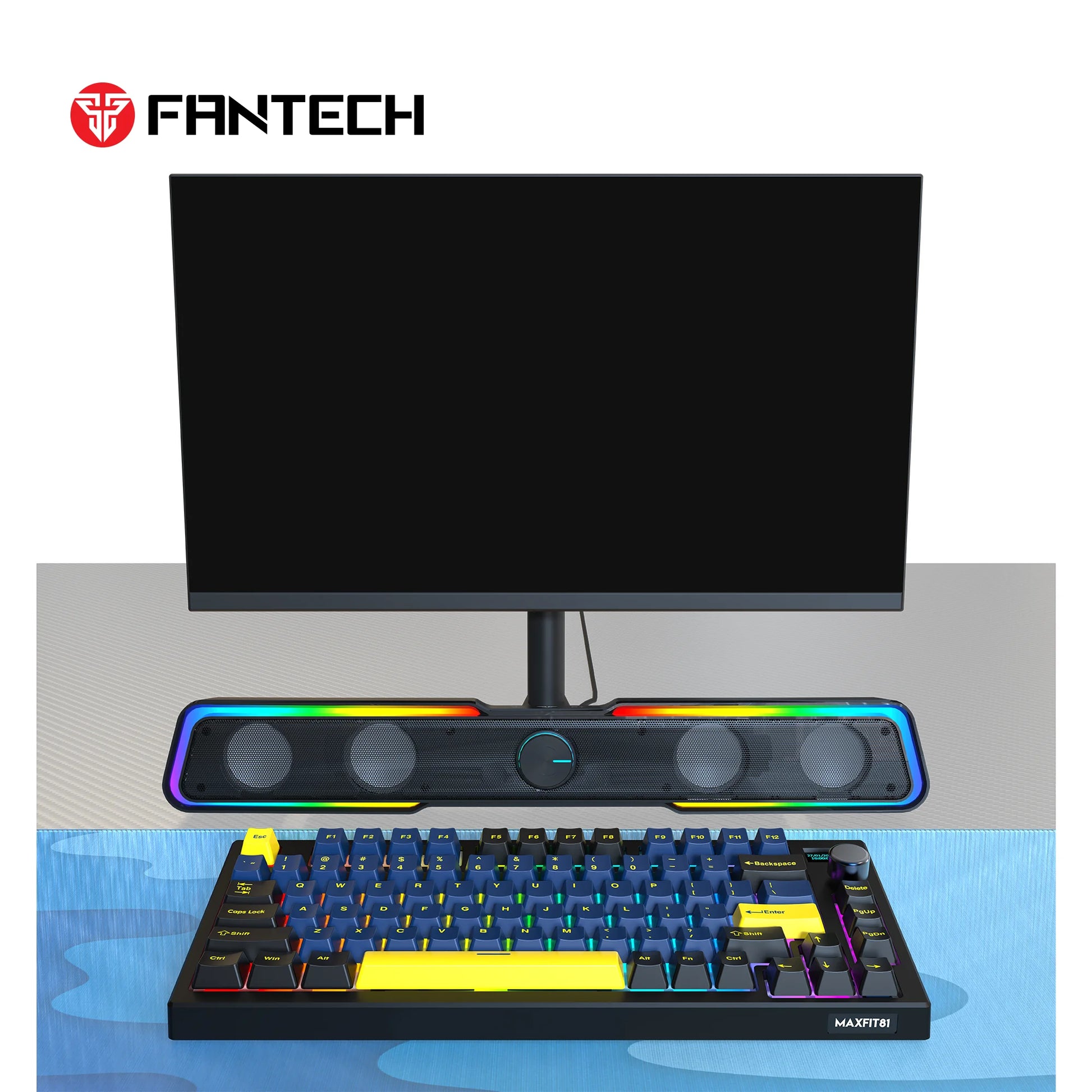 Fantech gs305 bluetooth gaming speaker with dual mode rgb lighting soundbar - audio | speakersf