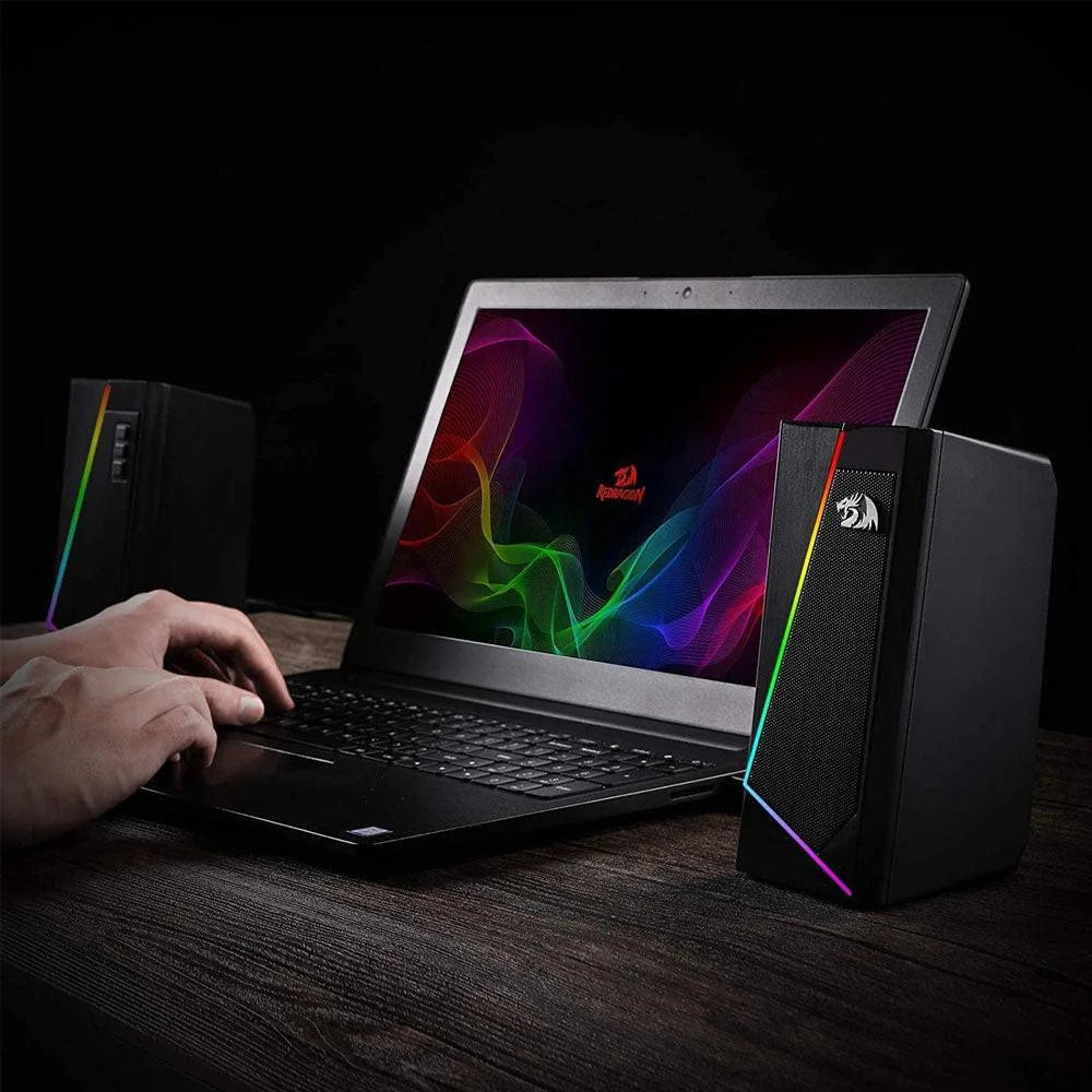 Redragon anvil gs520 rgb speakers for immersive desktop audio - audio | speakers