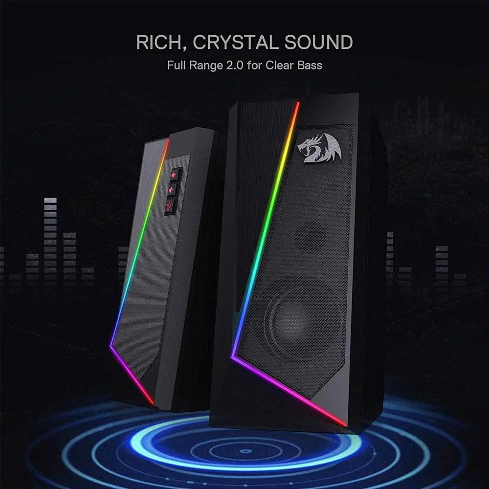 Redragon anvil gs520 rgb speakers for immersive desktop audio - audio | speakers