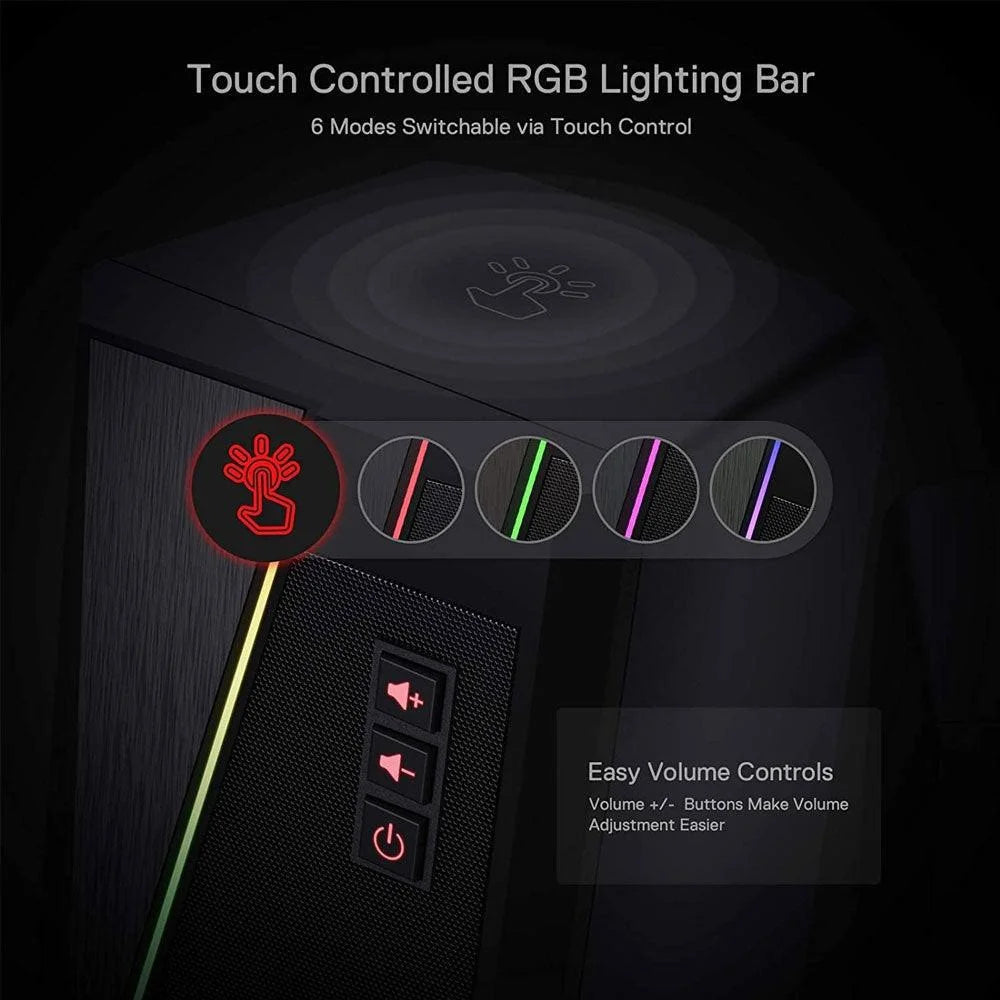 Redragon anvil gs520 rgb speakers for immersive desktop audio - audio | speakers