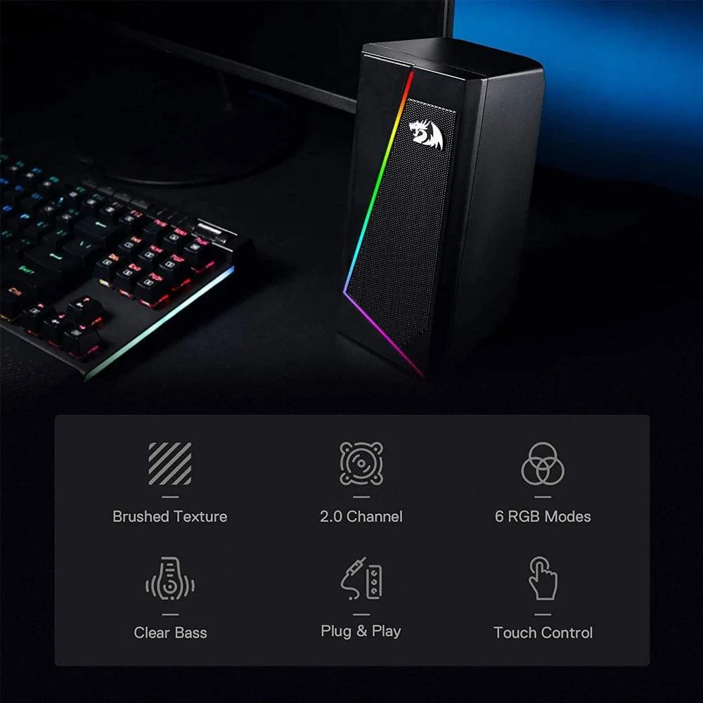 Redragon anvil gs520 rgb speakers for immersive desktop audio - audio | speakers