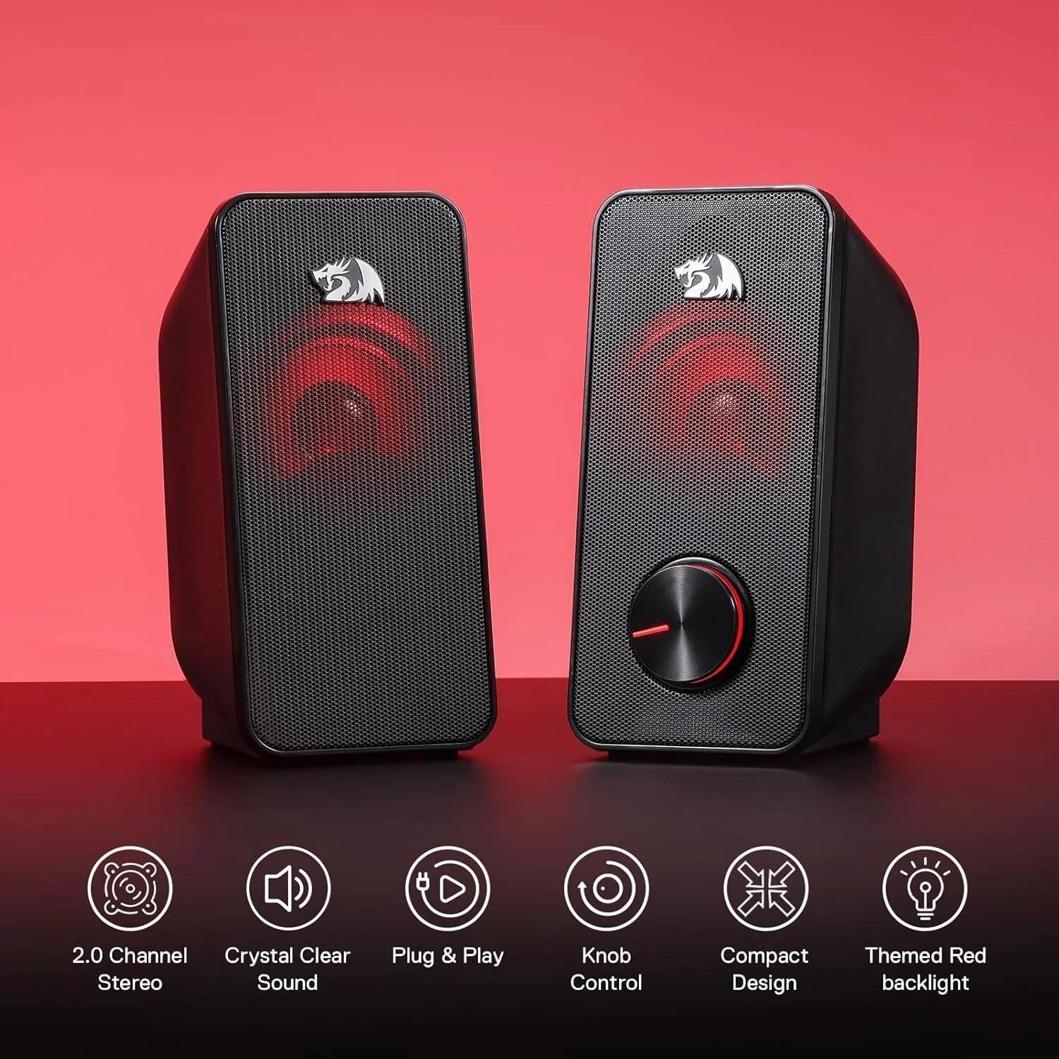 Redragon gs500 stentor pc gaming speaker 2.0 channel stereo - audio | speakers