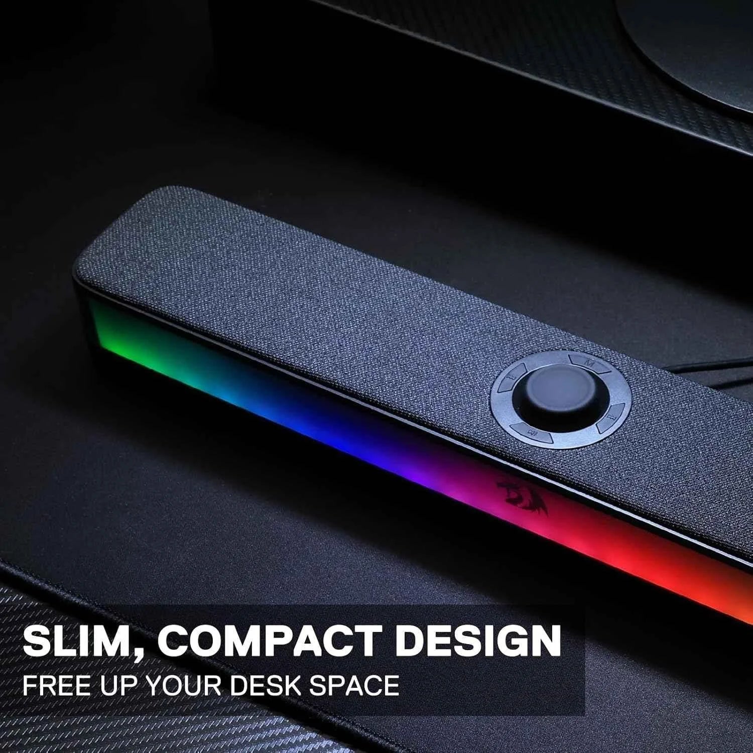 Redragon gs515 rgb soundbar - 2.0 channel stereo computer speakers for enhanced audio experience - audio | speakers