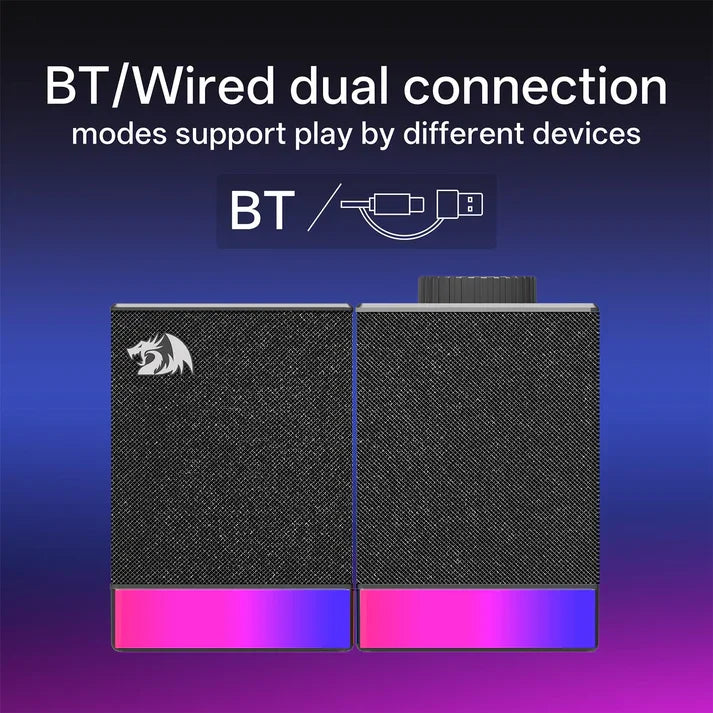 Redragon gs517 glyph pc gaming speaker with bluetooth & usb connectivity - audio | speakers