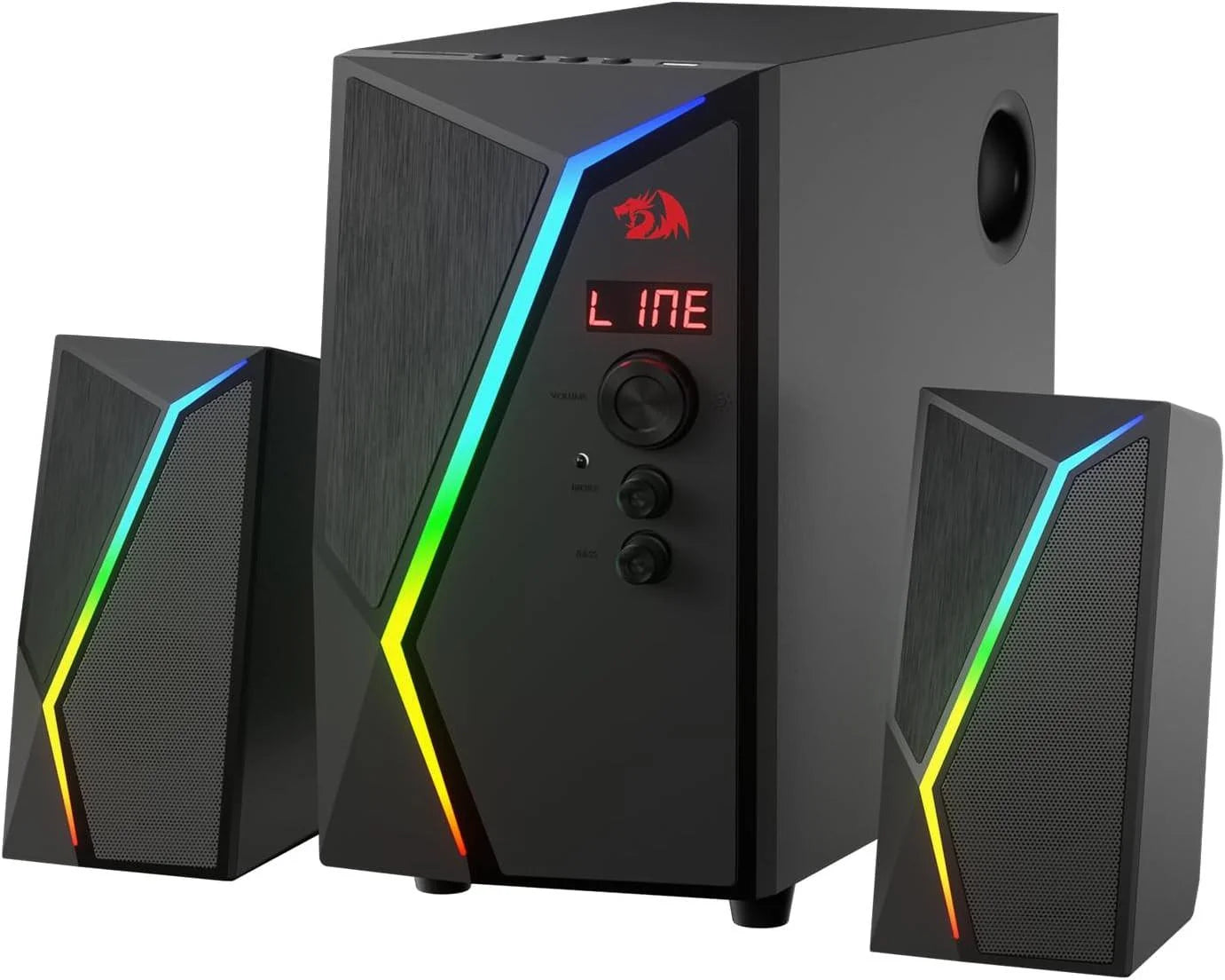 Redragon gs520 pro gaming speakers with subwoofer - 2.1 channel rgb audio system