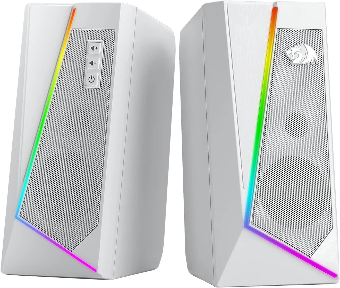 Redragon gs520 rgb desktop speakers white - superior sound and style