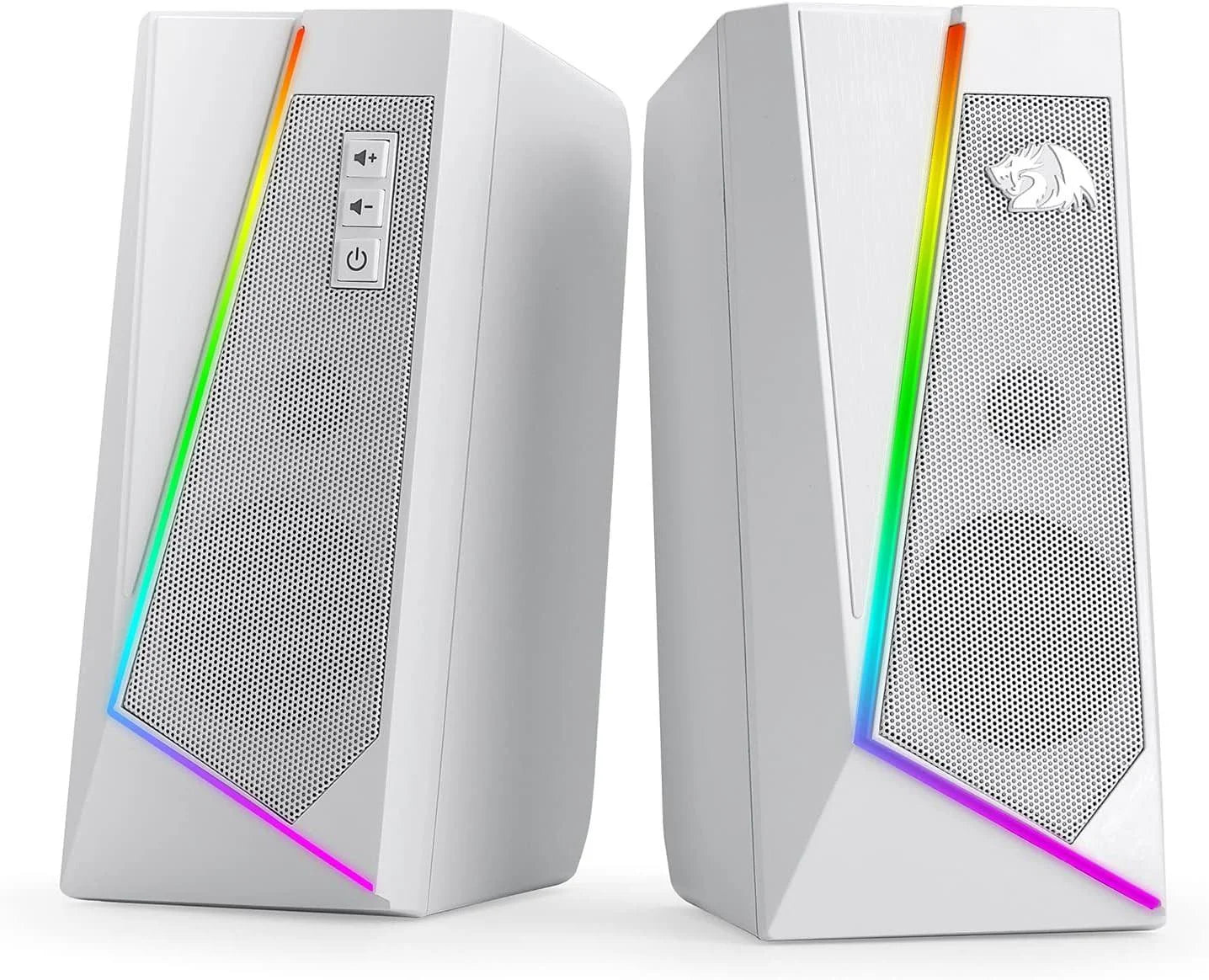 Redragon gs520 rgb desktop speakers white - superior sound and style