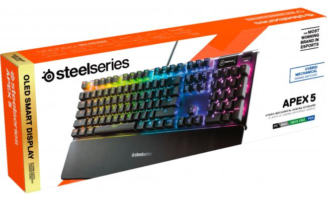 Steelseries Apex 5 Rgb Led Backlit Hybrid Mechanical Blue Switch - Gameonjo