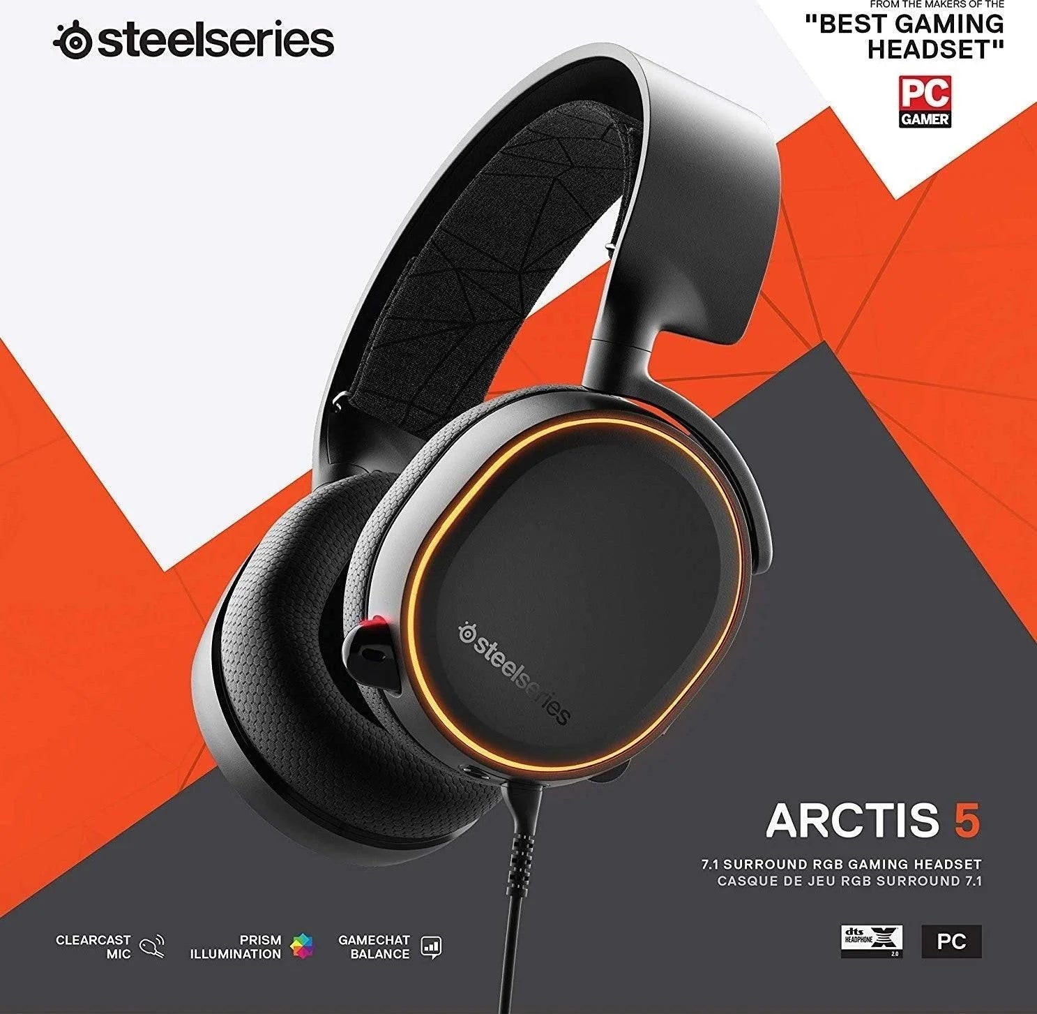Steelseries arctis 5 (2019 edition) rgb illuminated gaming - headsets