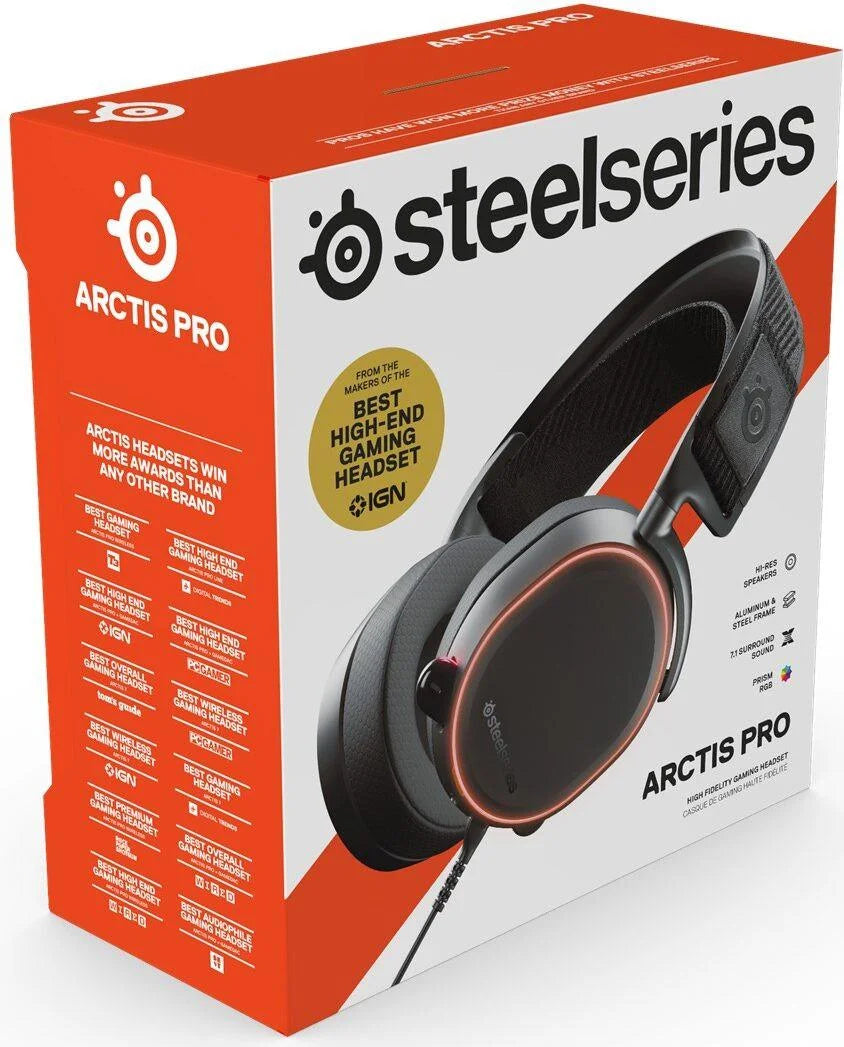 Steelseries arctis pro high fidelity gaming headset for pc black - headsets