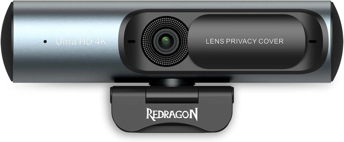 Redragon gw911 4k webcam for pc ultra hd with dual noise-cancelling mic - streaming
