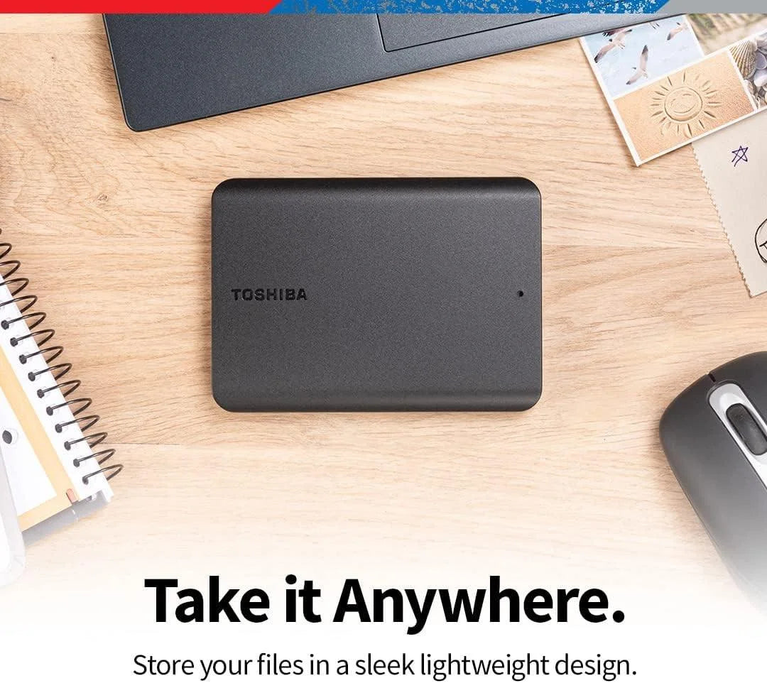 Toshiba canvio basics portable hard drive 1tb/2tb usb 3.0 - black