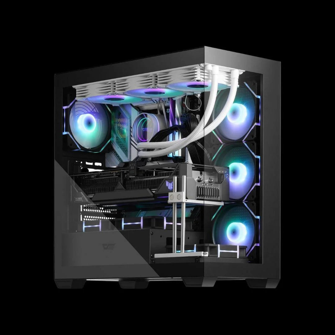 Darkflash ds900 atx mid-tower case with 6 fan argb for optimal cooling - case