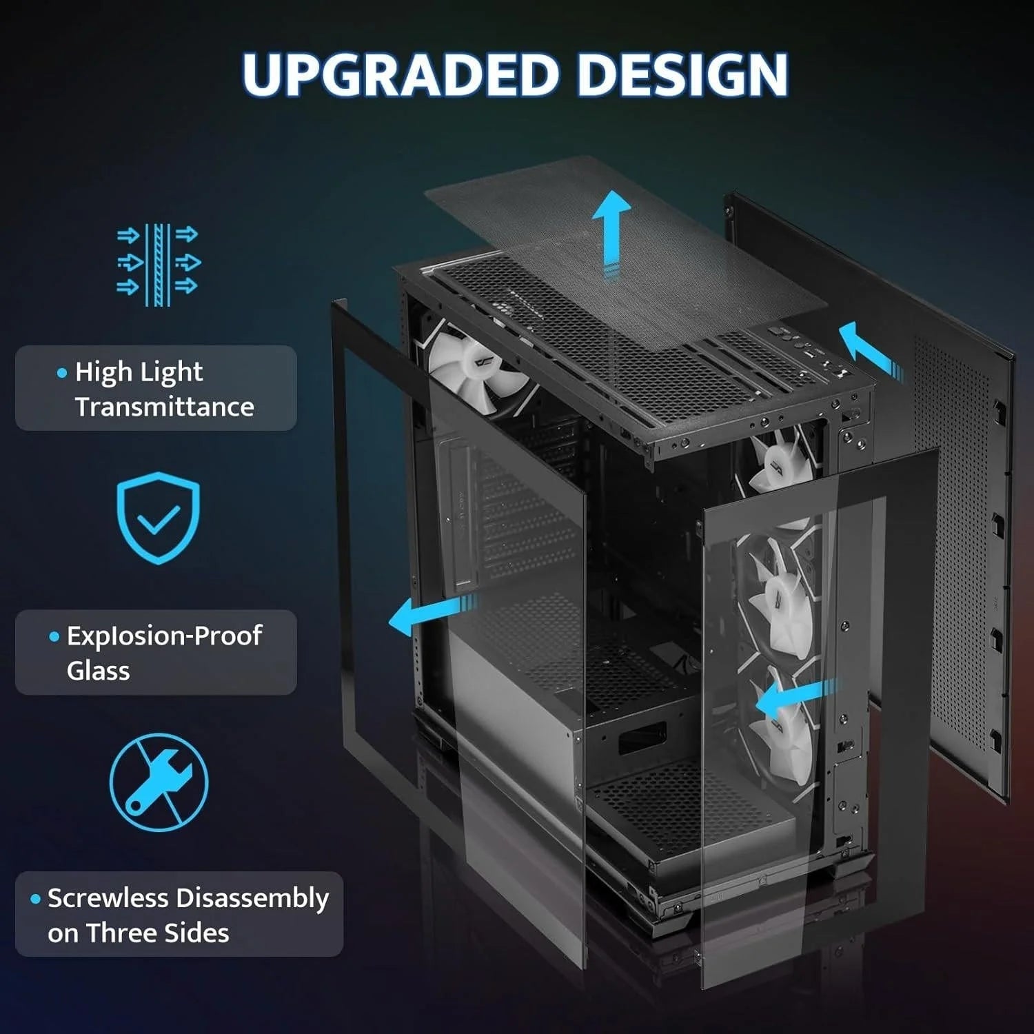 Darkflash ds900 atx mid-tower case with 6 fan argb for optimal cooling - case
