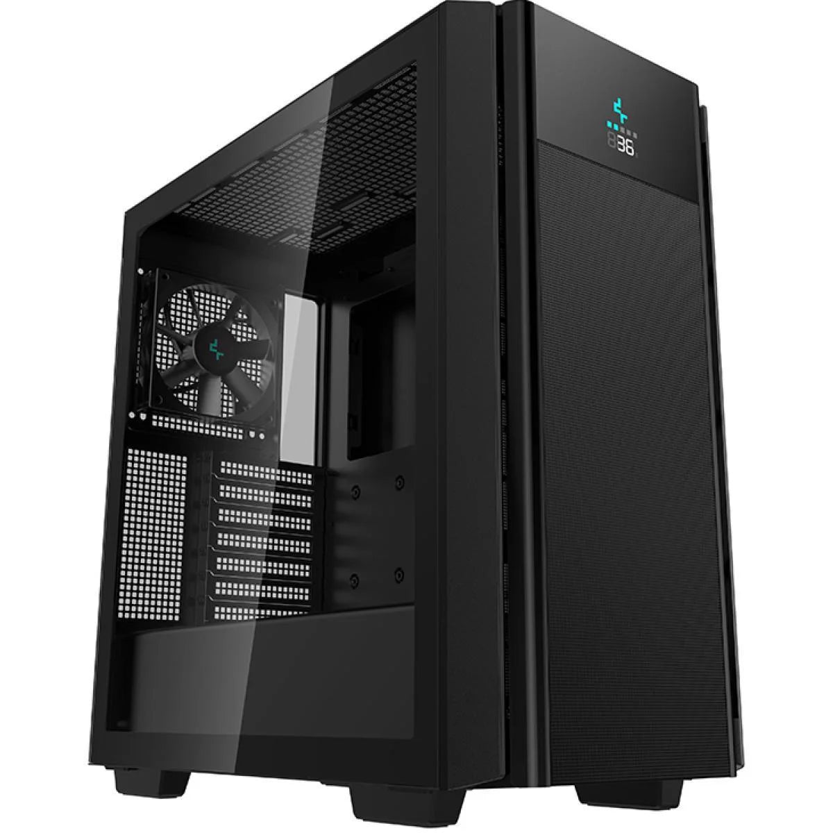 Deepcool ch510 mesh digital tempered glass mid-tower atx case - black - pc hardware