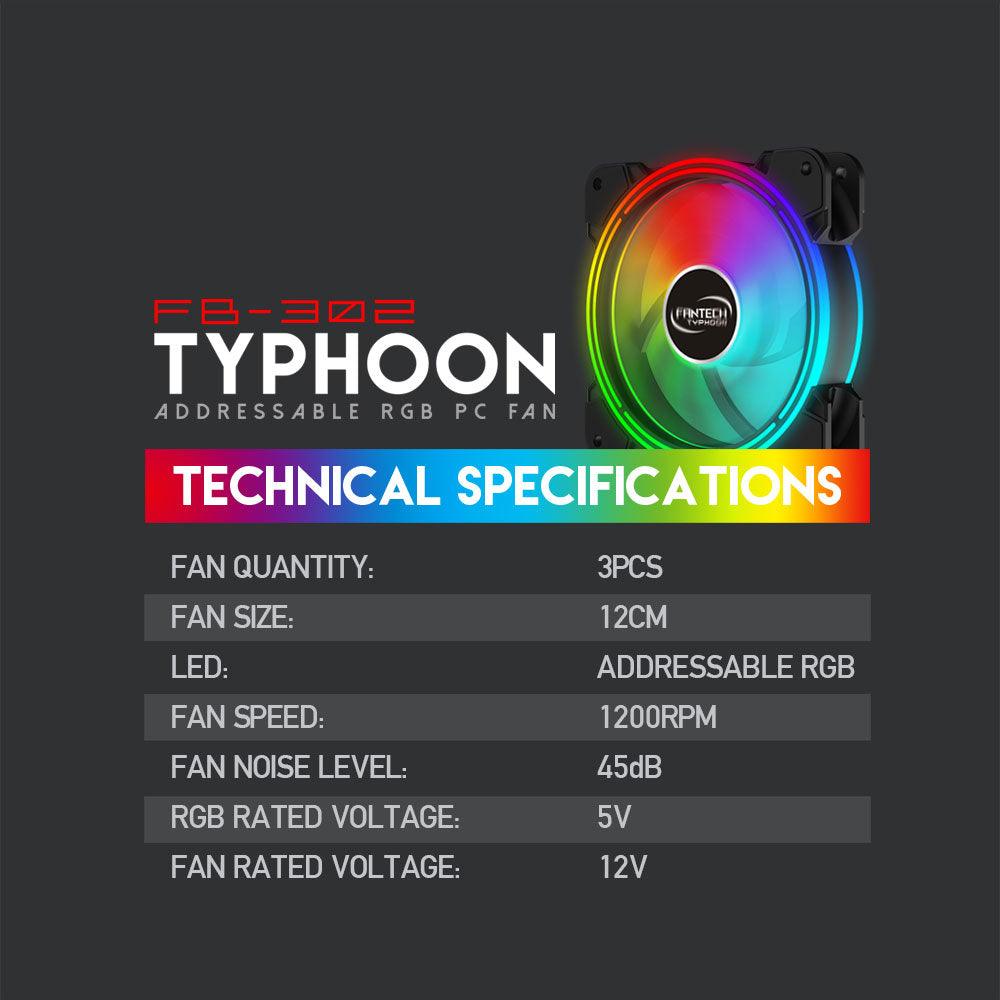 Typhoon Fb302 Addressable Rgb Pc Fan - Gameonjo