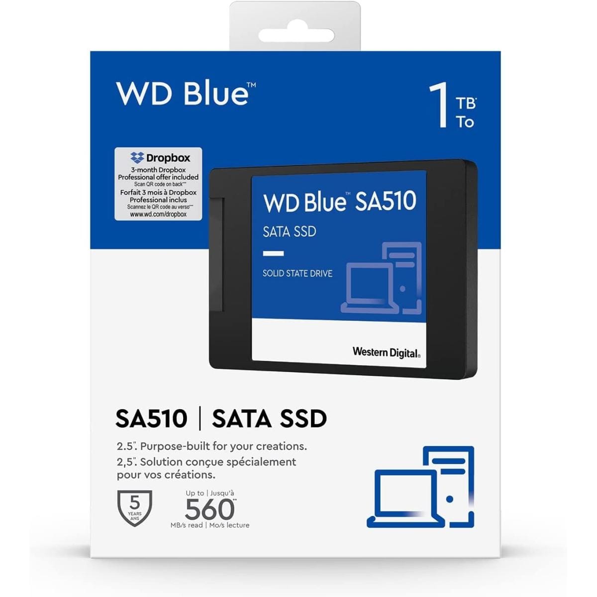 Wd Blue Sa510 1tb Sata Internal Solid State Drive Ssd 2.5"/7mm Up to 560 Mb/s - Gameonjo