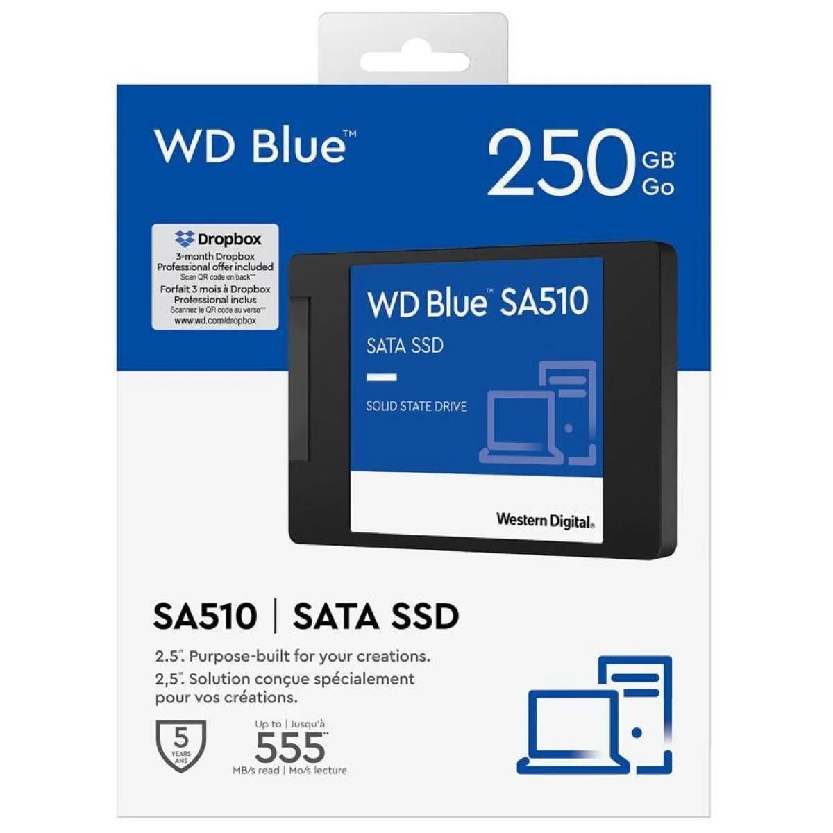 Wd blue sa510 250gb sata internal solid state drive ssd 2.5’’/7mm up to 555 mb/s - pc hardware