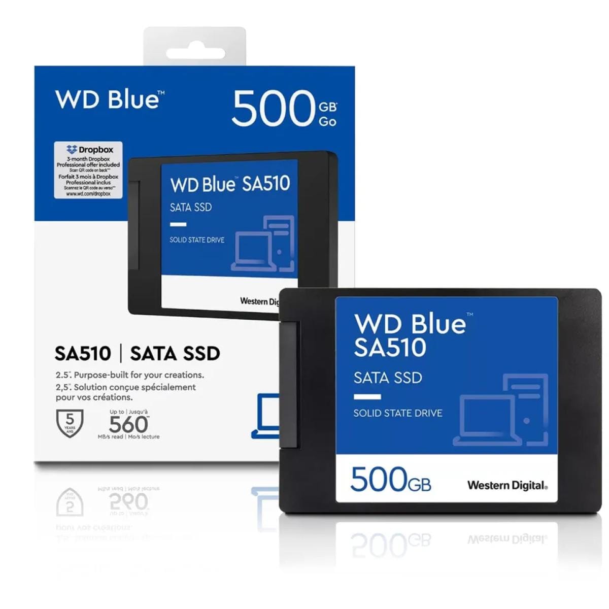 Wd Blue Sa510 500gb Sata Internal Solid State Drive Ssd 2.5"/7mm Up to 560 Mb/s - Gameonjo