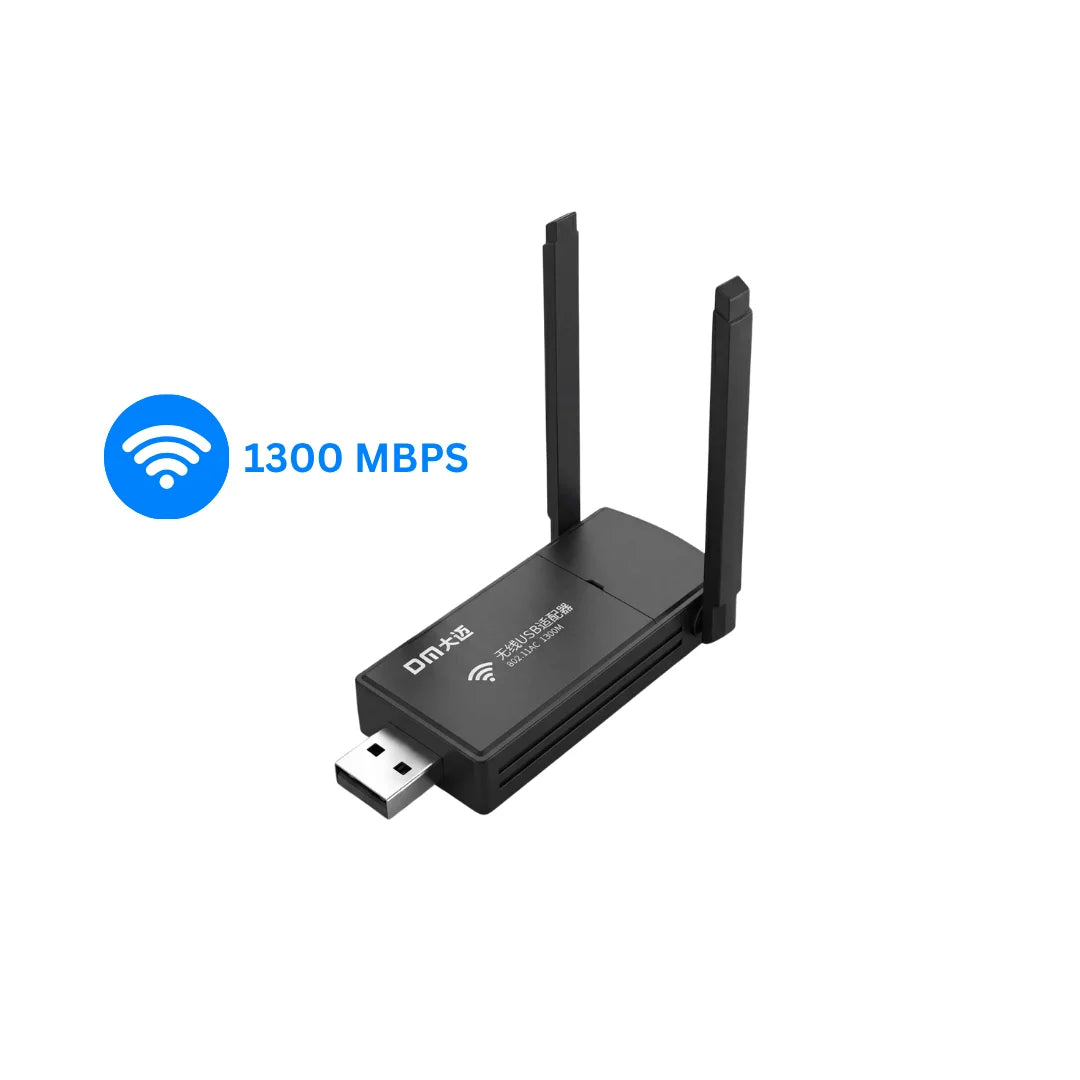 Wifi adapter dm ad085 usb 2.0 high speed 1300mbps wireless adapter for pc laptop - dual band 2.4/5.8ghz - external