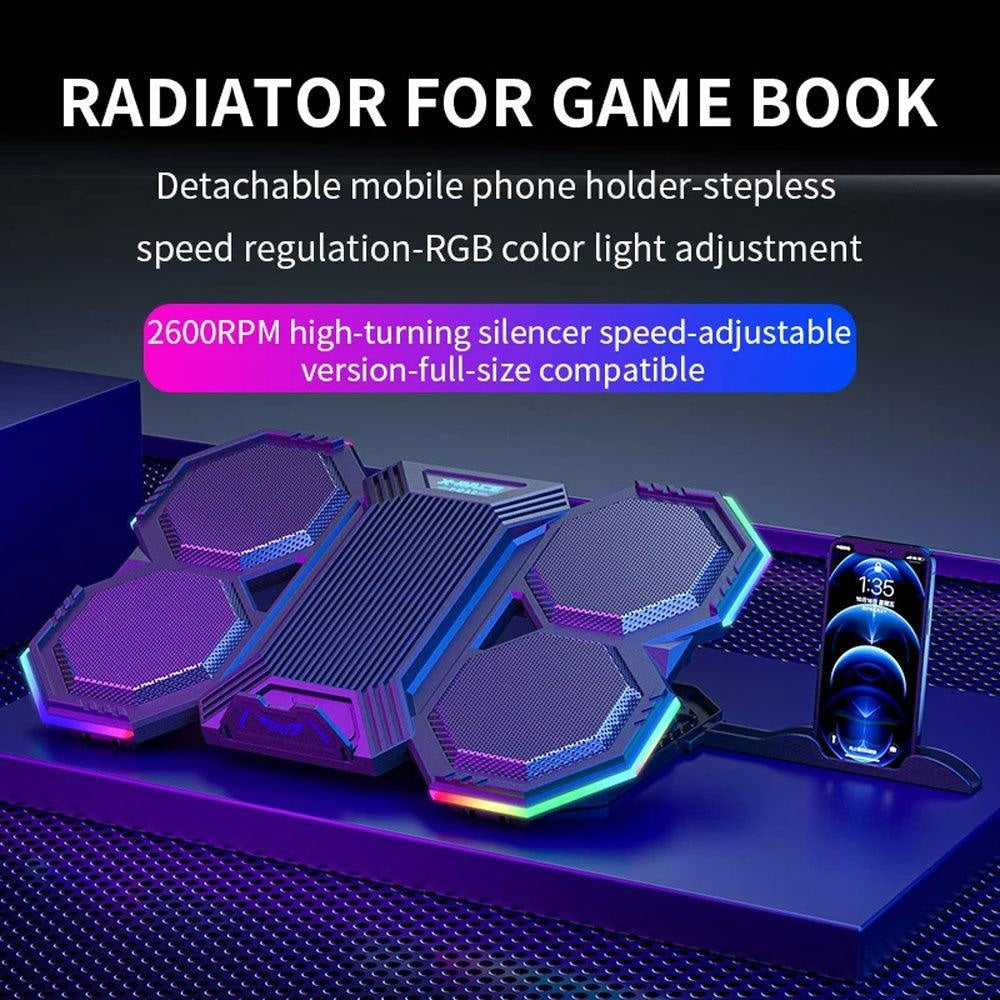 X-race Notebook Radiator Air Cooler Laptop Stand 6 Fans - Gameonjo